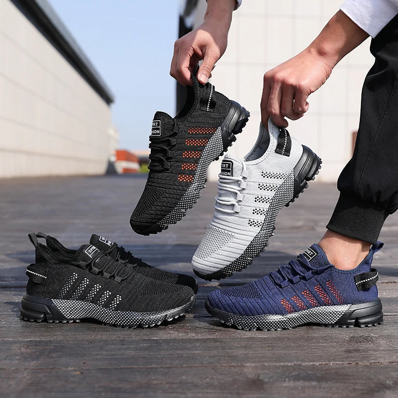 Mens Casual Sneakers Mesh Lightweight Breathable Soft Sole Running Shoes Slip-on Male Flats Loafers Trainers