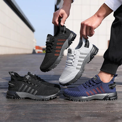 Mens Casual Sneakers Mesh Lightweight Breathable Soft Sole Running Shoes Slip-on Male Flats Loafers Trainers