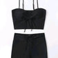 2 Piece Drawstring Front Shorts Bikinis High Waist Swimsuit Women Swimwear Bathers Bathing Swimming Swim Suit Beachwear