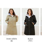 Women's jacket spring zipper long trench hooded outwear parka coat