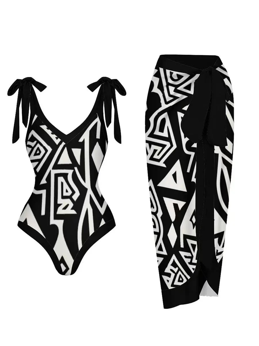 String One Piece Swimsuit & Vent Skirt Padded Women Bathing Suit Swimming Summer Beachwear Bodysuit Swimwear The Clothing Company Sydney