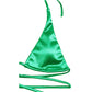 2 Piece Halter Satin Brazilian Bikini Swimwear Swimsuit Two piece Bikini set Bather Bathing Suit