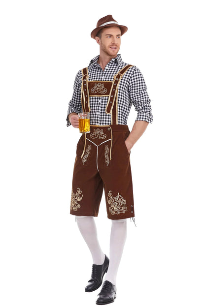 Men's Three Piece Oktoberfest Lederhosen Costume Bavarian German Festivals Suspenders Shirt Hat Male Cosplay Costume The Clothing Company Sydney