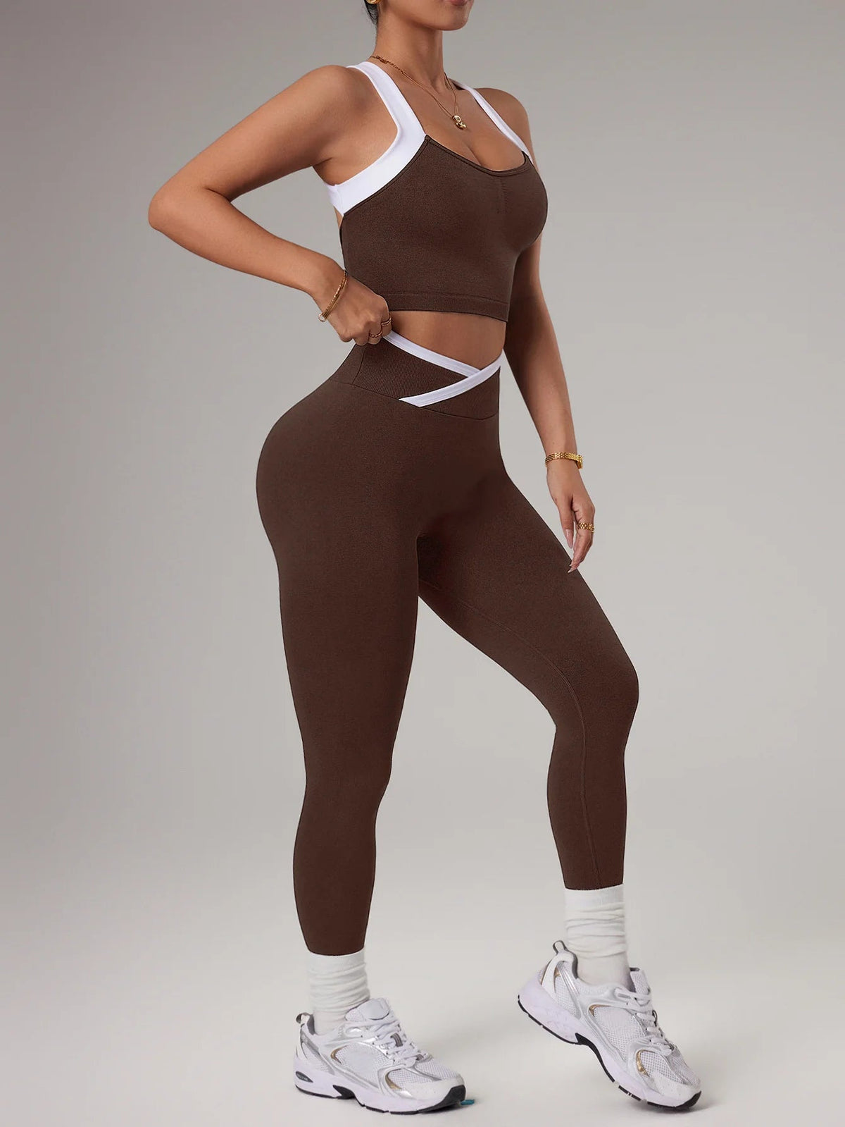 2 Piece Women's Seamless Jogging Outfit Sport Leggings Bra Sportswear Gym Outfit Workout Matching Set Yoga Activewear The Clothing Company Sydney