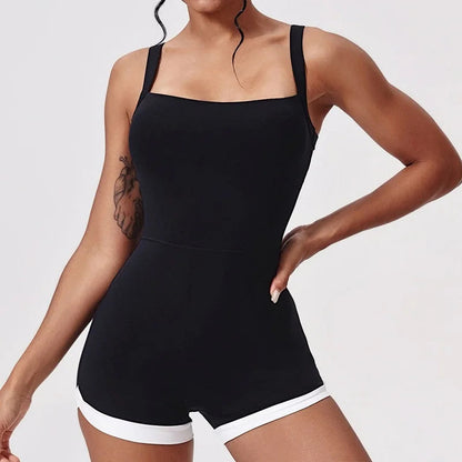 Women's Brown Yoga Jumpsuit Sports One Piece Suit Gym Fitness Bodysuit Workout Romper Overall Sportswear The Clothing Company Sydney