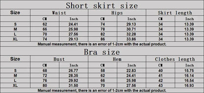 2 Piece Fitness Matching Set Women's Gym Sports Bra Sleeveless Crop Top+ Skirts Tennis Skorts Running Tracksuit Workout Sportswear