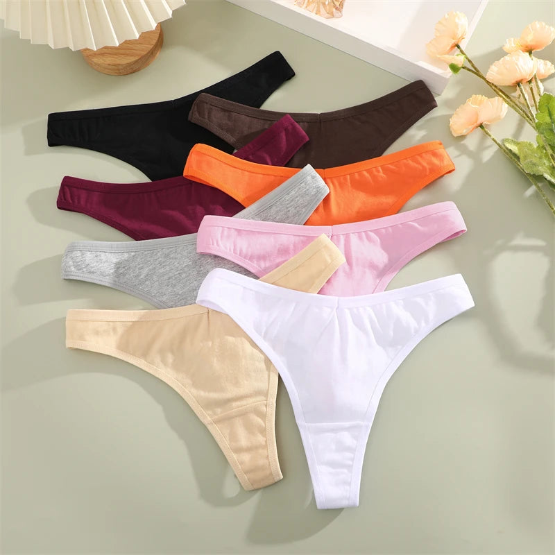 3 Pack Cotton Seamless Panties Comfort Underwear Women Low Waist Breathable Thongs Solid Sport G-String Soft Lingerie