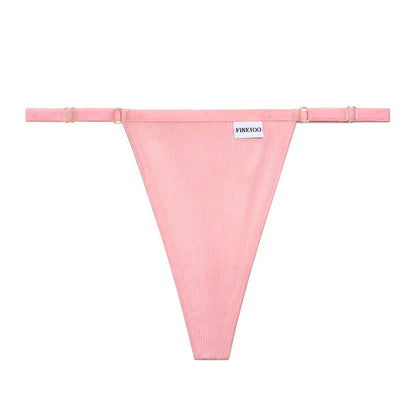 5 Pack Adjustable Women's Panties Cotton Panties Solid Low Waist Seamless Thongs Underpants Women Lingerie Set The Clothing Company Sydney