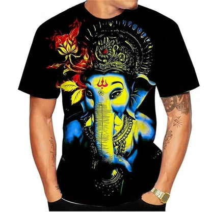 3D Print Ganesh T Shirts Vinayakar Pillaiyar Tshirt Men And Womens Apparel Short Sleeve Breathable Tops The Clothing Company Sydney