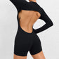 One Piece Women's Jumpsuit Long Sleeve Yoga Set Backless Bodysuit Fitness Quick-Dry Gym Clothing Workout Rompers Exercise Outfits