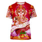 Hindu God Goddess Fun Graphic T-shirt Fashion Men's And Women's Crew Neck Short Sleeve Top Trend Street Wear