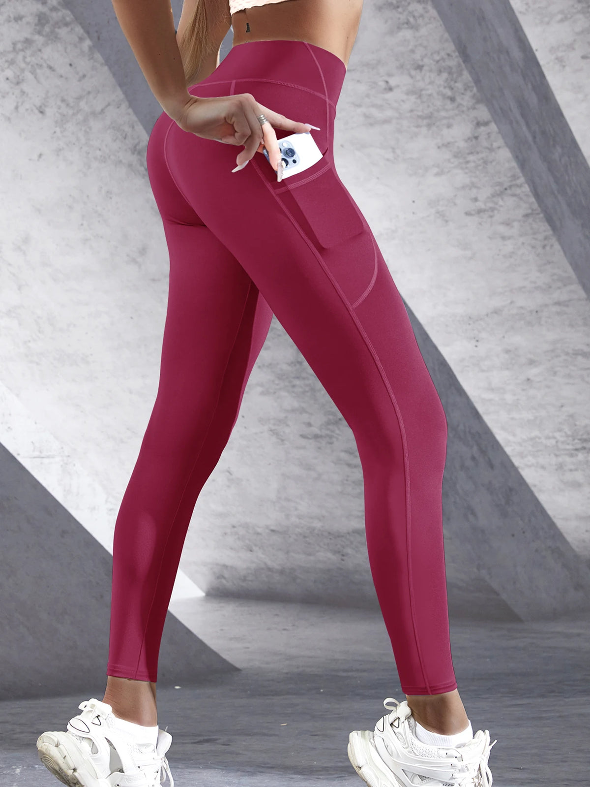 High Waist Women's Leggings Stretch Yoga Pants Tights With Pockets Push Up Fitness Running Sportswear
