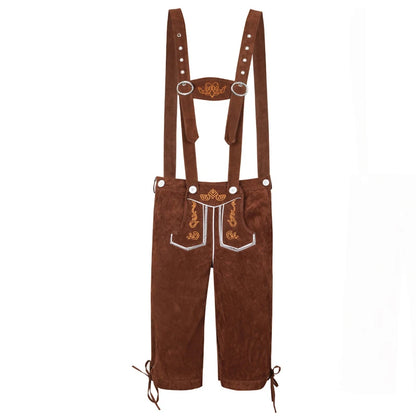 Men's Carnival Munich Oktoberfest Costume Faux Leather Pants Waiter Cosplay Fancy Party Dress