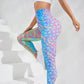 Women's 3D Print Tie Dye Sports Seamless High Waist Fitness Push Up Leggings Gym Clothing Workout Tights Pants