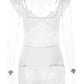 Patchwork See Through Lace Women's Bodysuit White V Neck Bodycon Rompers Femme Summer Elastic Party Clubwear The Clothing Company Sydney