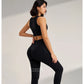 Yoga Matching Outfit Set Women's High Waist Leggings and Top Two Piece Seamless Fitness Exercise Fitness Workout Activewear