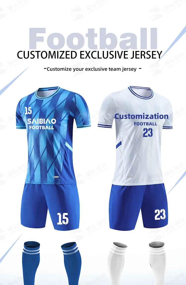 Adult Kids Customised Football Jerseys Soccer Uniform Mem Women Team Training Quick-Drying Sportswear  Futsal Tracksuit Outfit - The Clothing Company Sydney