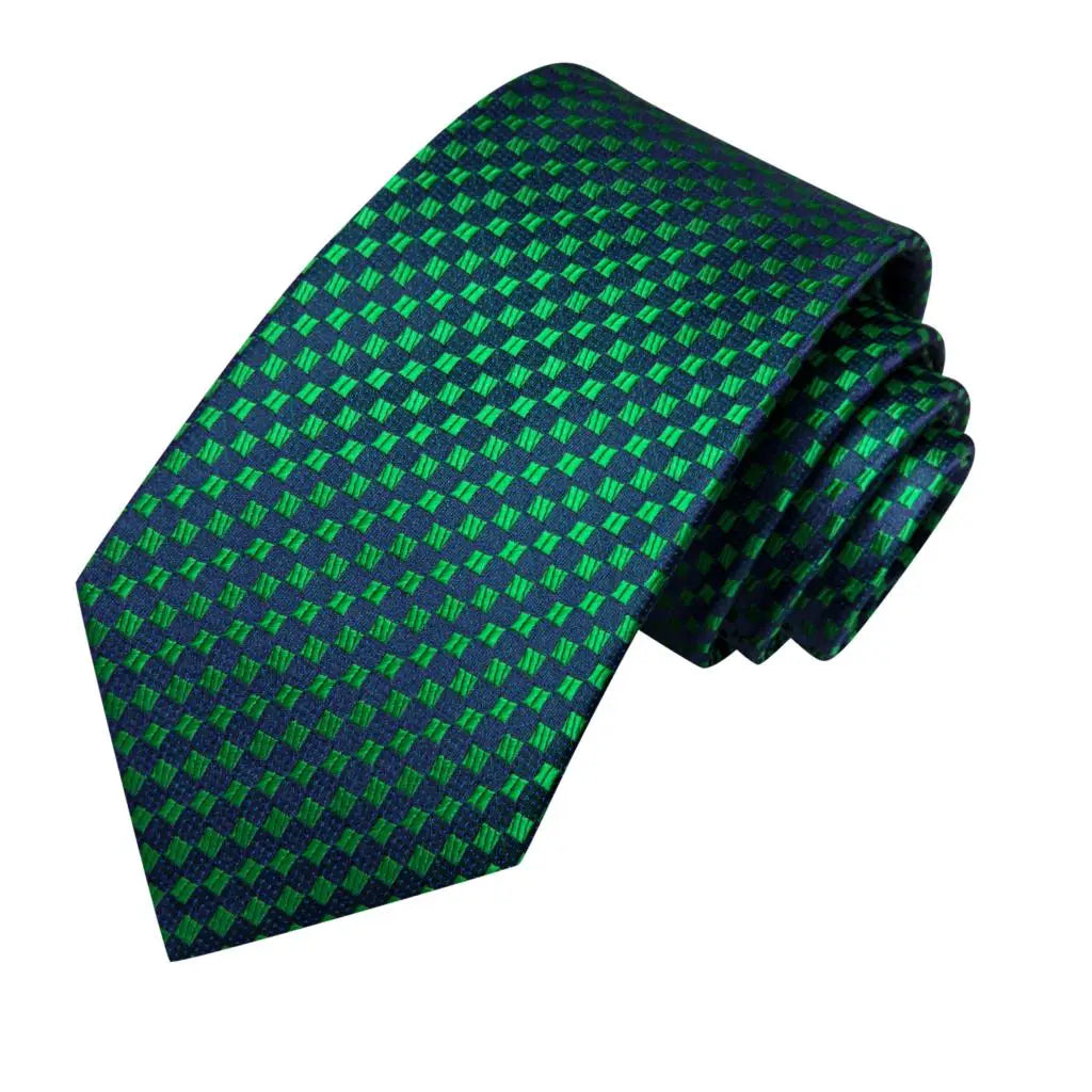 Green Paisley Silk Tie Set for Men – Necktie, Pocket Square & Cufflinks The Clothing Company Sydney