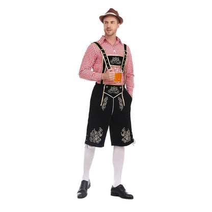 Men's Three Piece Oktoberfest Lederhosen Costume Bavarian German Festivals Suspenders Shirt Hat Male Cosplay Costume The Clothing Company Sydney