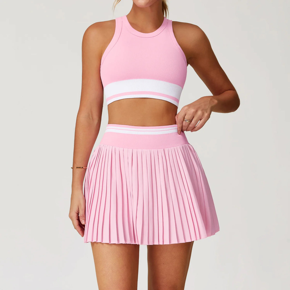 2 Piece Yoga Suit Yoga Sports Women Tennis Fitness Suit Running Sports Short Skirt Yoga Set Workout Set Athletic Wear