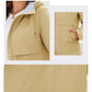 Women's jacket spring zipper long trench hooded outwear parka coat