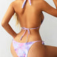 Bikini Swimsuit Women Halter Lace Up Swimwear Tie Dye Bikinis Thong Bathing Suit For Female Summer Beach Wear