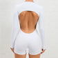 One Piece Women's Jumpsuit Long Sleeve Yoga Set Backless Bodysuit Fitness Quick-Dry Gym Clothing Workout Rompers Exercise Outfits