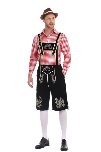 Men's Three Piece Oktoberfest Lederhosen Costume Bavarian German Festivals Suspenders Shirt Hat Male Cosplay Costume The Clothing Company Sydney