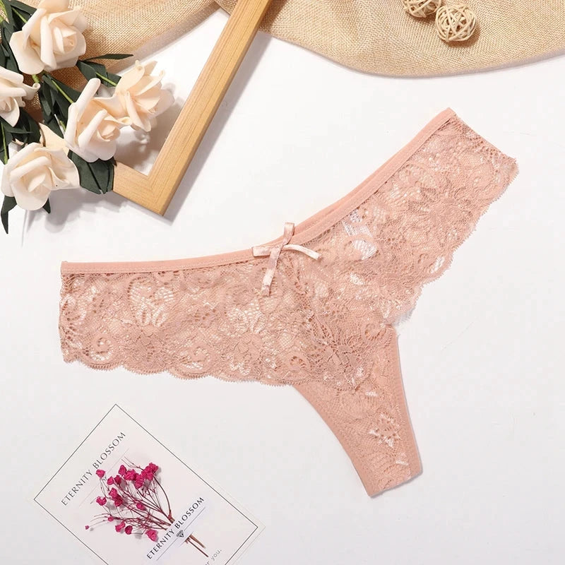 Lace Thong Women Low Waist Panties Transparent Underwear Hollow Out Female Lingerie Elasticity Comfortable Underpants The Clothing Company Sydney