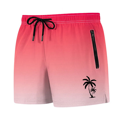 Men's Palm Tree Print Board Shorts Summer Casual Beach Mesh Liner Zipper Pockets Quick Dry Swim Trunks Swimwear The Clothing Company Sydney