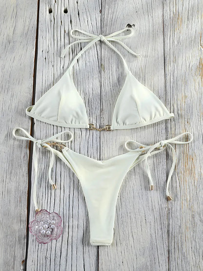 2 Piece Push Up Bikinis Two Piece Suit Bathsuit Bikini Sets Hollow Out Swimsuit String Bathwear Low Waist Swimwear