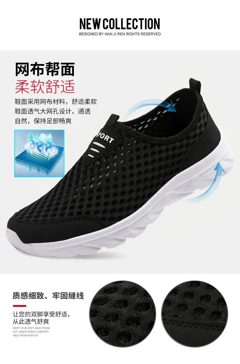 Lightweight Casual Breathable Slip on Male Casual Sneakers Anti-slip Men's Flats Outdoor Walking Shoes