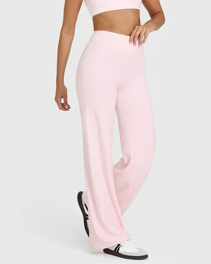 Women's Mid Waist Sport Trousers Wide-Leg Pants Ultra Soft Yoga Pilates Running Gym Pants
