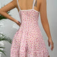 Summer Pink Dress Floral Printed Lace for Women Home V-neck with Strap Camisole Nightdress