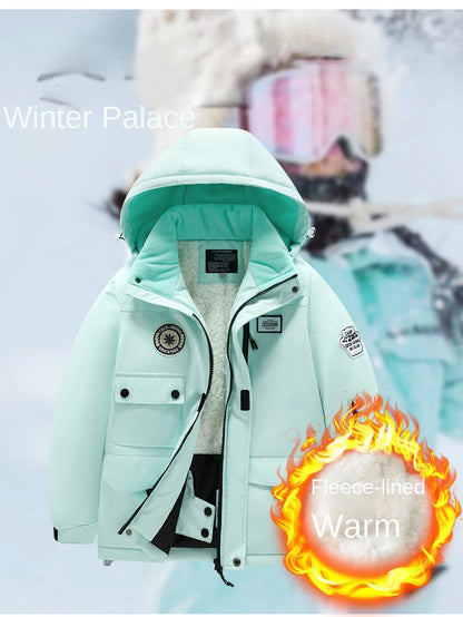 2 Piece Winter Children's skiing suit windproof Jacket and Pants waterproof thick coat for warm Snow Ski Set