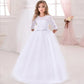 Teens Girls Princess Dress for Party Ball Gown Wedding White Dresses Kids Birthday Bridesmaid Costume Lace Flower Pageant Dress The Clothing Company Sydney