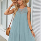 Hollow Lace Patchwork Halter Neck Women A Line Dress Summer Casual Solid Color Loose Beach Holiday Sundress