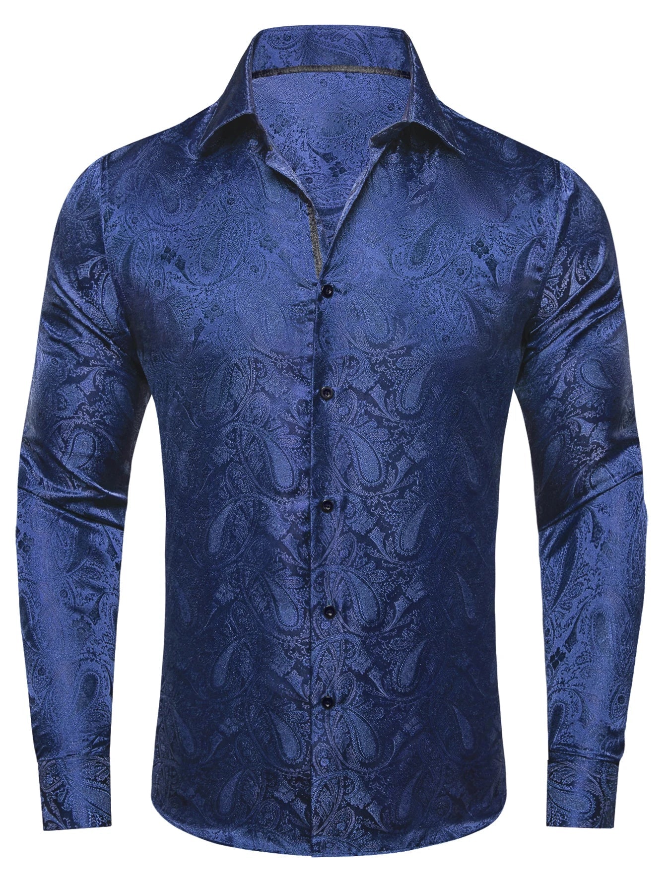 Men's Paisley Teal Blue Pink Grey Shirts Long Sleeve Dress Shirt Blouse for Male Wedding Party Banquet Office Dress Shirt The Clothing Company Sydney