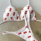 Swimwear Cherry Print Thong Bikini Set Thong Swimsuit Two Piece Bathing Suit Beach Wear The Clothing Company Sydney