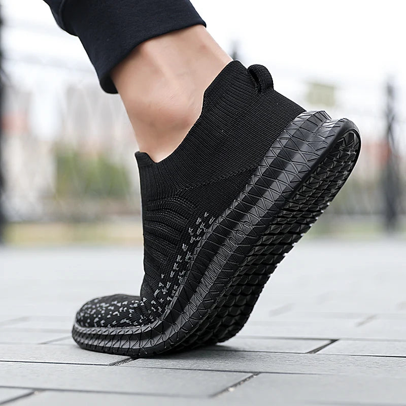 Breathable Casual Lightweight Outdoor Walking Anti-slip Men's Sneakers Slip on Flats Vulcanized Shoes