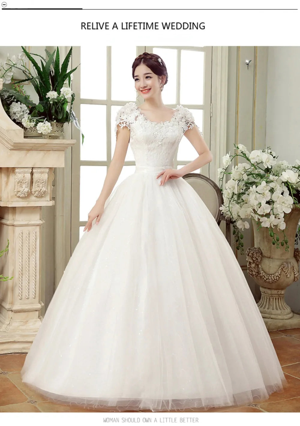 Plus Size Wedding Dress Floor-length Back Strap Lace Flower Wedding Dress The Clothing Company Sydney