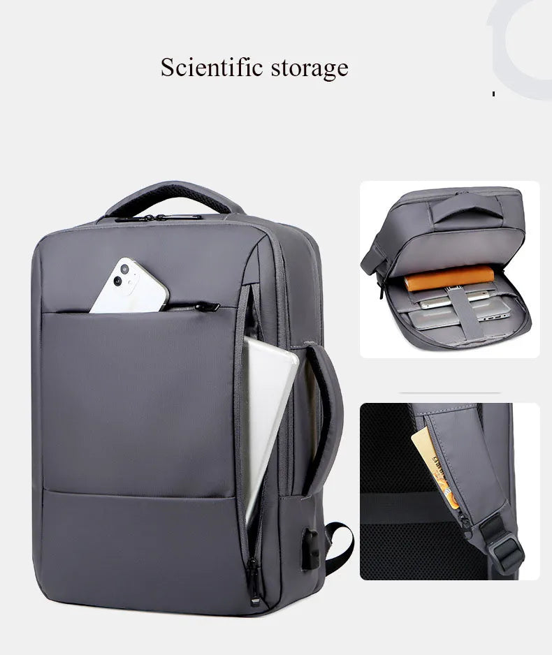 Large Backpack USB Charging Laptop Bagpack Waterproof Business Travel Cabin Hand Luggage Back Pack Bag