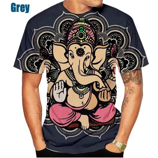 3D Print Ganesh T Shirts Vinayakar Pillaiyar Tshirt Men And Womens Apparel Short Sleeve Breathable Tops The Clothing Company Sydney