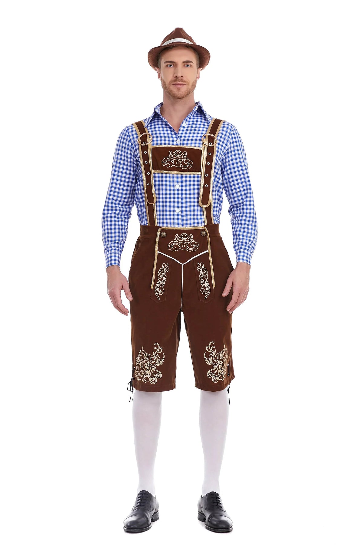 Men's Three Piece Oktoberfest Lederhosen Costume Bavarian German Festivals Suspenders Shirt Hat Male Cosplay Costume The Clothing Company Sydney