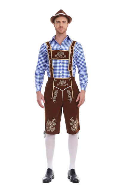 Men's Three Piece Oktoberfest Lederhosen Costume Bavarian German Festivals Suspenders Shirt Hat Male Cosplay Costume The Clothing Company Sydney