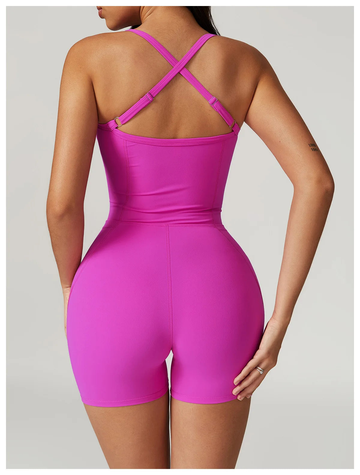 Women's Cross Strap Romper Backless Set Fitness Bodysuit Sportswear Gym Clothes Jumpsuit One-piece Playsuit Yoga Suit