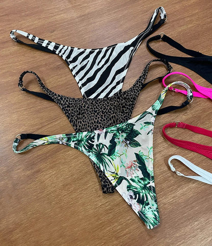 Ice Slik Low Waist G String Printed Womens Panties Sexy Briefs Thong T-back Underwear Female Lingerie The Clothing Company Sydney