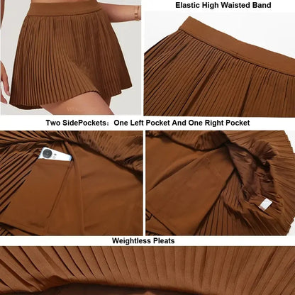 Two Piece Women's Yoga Sports Indoor Outdoor Fitness Tennis Yoga Skirt