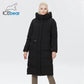 Women's Outwear Parka Super Long Warm And Windproof Zipper Cotton Coat Winter Jackets