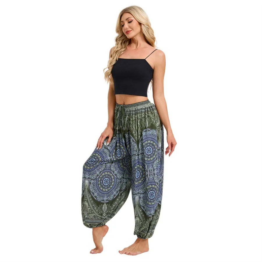 Boho Yoga Pants Women Hippie Harem Printed Dye High Waist Beach Wear The Clothing Company Sydney